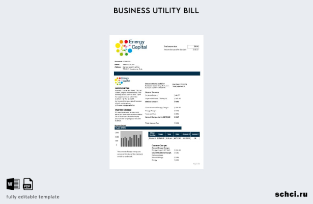 скачать цифровой шаблон счета за коммунальные услуги Чили Energy Capital
